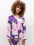 Cyberjammies Valentina Floral Shirt Pyjama Top, Purple