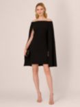 Adrianna Papell Off Shoulder Cape Mini Dress, Black