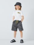 Brand Threads Kids' Batman Graphic Print Shorts & T-Shirt Set, White/Grey