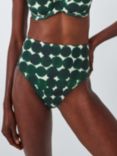 John Lewis Haze Spot High Waist Bikini Bottom, Dark Green