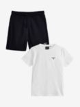 Barbour Kids' Essentials T-Shirt & Shorts Set, White/Multi