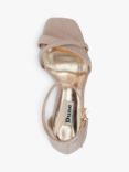 Dune Madrina Textured Metallic Cross Strap Sandals, Rose Gold