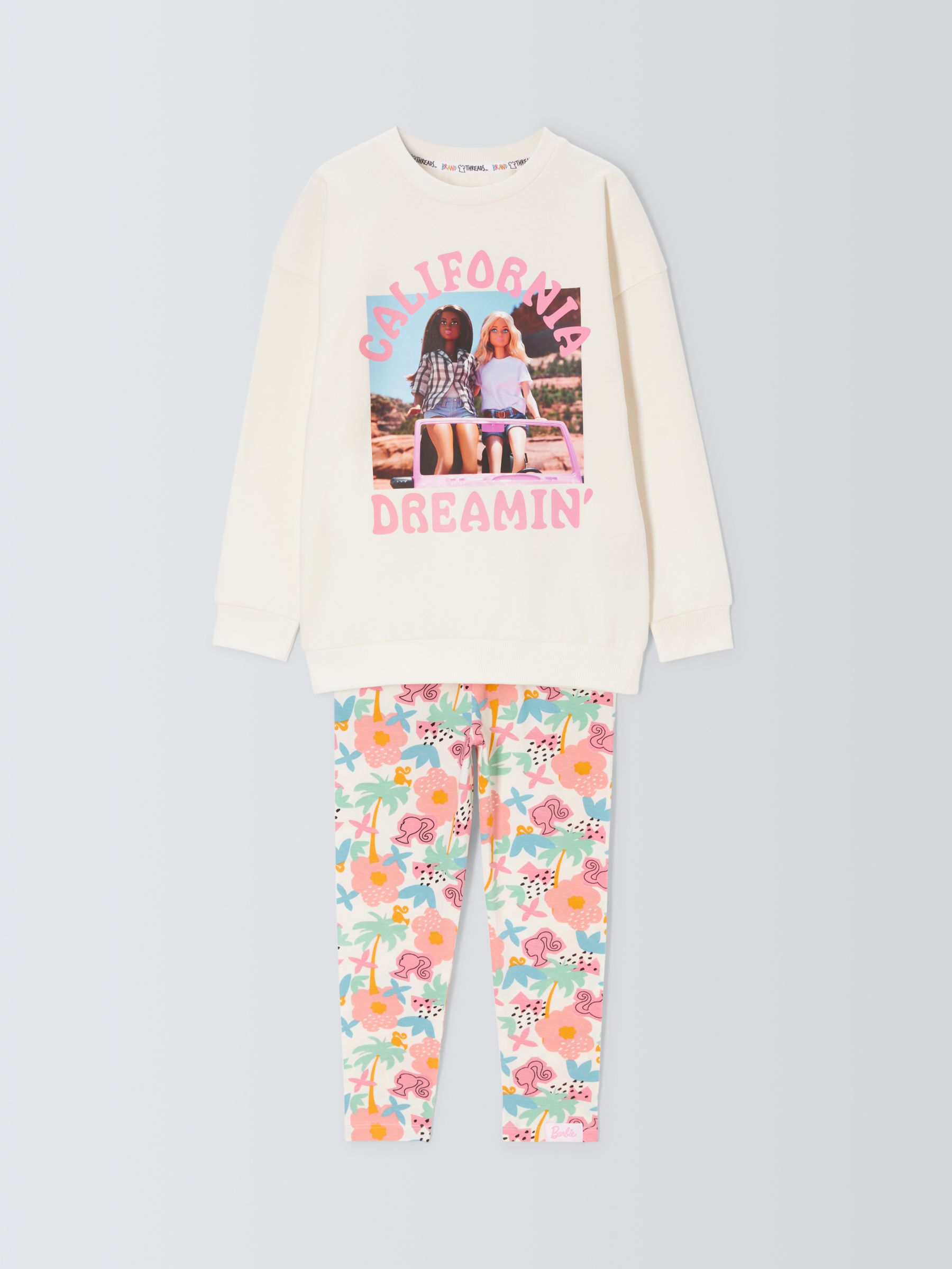 Brand Threads Kids' Barbie Top & Legging Set, Multi at John Lewis & Partners