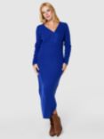 Closet London Knitted Pencil Dress, Blue