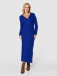 Closet London Knitted Pencil Dress, Blue