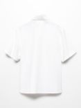 Mango Kids' Cotton Short Sleeve Shirt, White