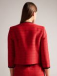 Ted Baker Olivan Open Front Boucle Jacket, Red, Red