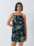 John Lewis Opal Leaf Print Camisole Short Pyjama Set, Navy