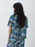 AND/OR Botanical Crane Short Sleeve Pyjama Shirt, Navy/Multi