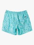 Quicksilver Kids' Everyday Collection SURFSILK Abstract Print Swim Shorts, Swedish Blue