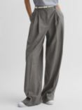 Reiss Otis Wool Blend Long Trousers, Grey, Grey