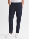 Reiss Brighton Pleated Relaxed Trousers, Navy