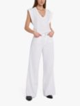 7 For All Mankind Lotta Linen Blend Wide Leg Jeans, White