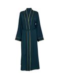 Fable & Eve Pimlico Solid Long Dressing Gown, Emerald Green