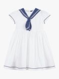 Trotters Kids' Philippa Sailor Puff Sleeve Dress, White