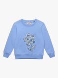 Trotters Kids' Felicite Flower Motif Sweatshirt, Blue