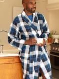 Cyberjammies Aldrin Check Long Dressing Gown, Navy/Multi