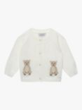 Trotters Baby Teddy Bear Intarsia Wool Blend Cardigan, Off White