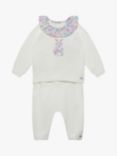 Trotters Baby Felicite Bunny Wool Blend Knitted Set, White/Pink