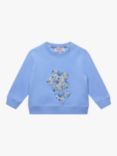 Trotters Felicite Applique Flower Sweatshirt. Blue