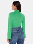 Whistles Wide Sleeve High Neck Top, Green