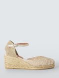 John Lewis Lloret Jute Closed Toe Two Part Wedge Espadrille Sandals, Sand