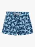 Trotters Baby Crab Print Swim Shorts, Navy