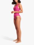 Seafolly Sea Dive Deep V-Neck One Piece Swimsuit, Fuchsia Rose