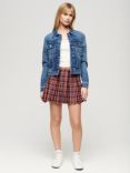 Superdry Mid Rise Check Mini Skirt, Multi