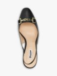 Dune Detailed Leather Block Heel Shoes, Black