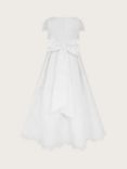 Monsoon Kids' Lola Satin Lace Maxi Dress, White