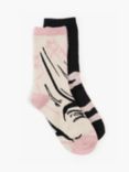 Tutti & Co Wild & Muse Patterned Ankle Socks, Pack of 2, Black/Multi