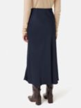 Jigsaw Satin Asymmetric Midi Skirt, Navy