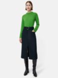 Jigsaw Wool Blend Belted Utility Skirt, Navy