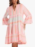South Beach Aztec Tiered Mini Dress, Pink Mid