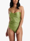 South Beach Bandeau Tummy Control Tankini Swim Top, Olive