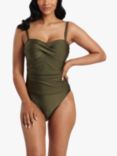 South Beach Bandeau Tummy Control Swimsuit, Olive