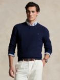 Ralph Lauren Textured Cotton Blend Jumper, Navy