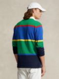 Ralph Lauren Classic Fit Striped Rugby Shirt, Hillside Green/Multi