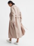 Reiss Sasha Blindseam Wool Blend Coat, Stone, Stone