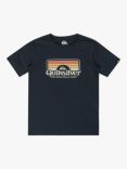 Quiksilver Kids' Logo Step Inside Short Sleeve T-Shirt, Navy