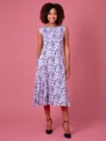 Alie Street Luna Abstract print Midi Dress, Indigo Ink Blue