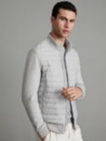 Reiss Freddie Quilted Bomber Jacket, Soft Grey