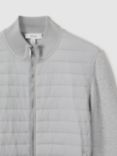 Reiss Freddie Quilted Bomber Jacket, Soft Grey