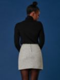 Jolie Moi A-Line Tweed Mini Skirt, White