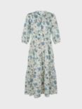 Gerard Darel Elysee Floral Tiered Dress, Ecru/Multi