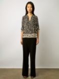 Gerard Darel Allyn Floral Blouse, Black/Cream