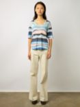 Gerard Darel Misia Linen T-Shirt, Blue/Multi