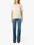 Gerard Darel Manele Linen Star T-Shirt, Ecru