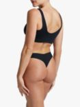 Commando Butter Mid-Rise Seamless Thong, Black